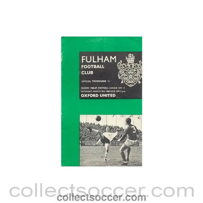 1969 - Fulham v Oxford United official programme 29/03/1969 - Collect Soccer