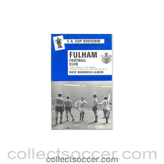 1969 - Fulham v West Bromwich Albion official programme 25/01/1969 F.A. Cup - Collect Soccer