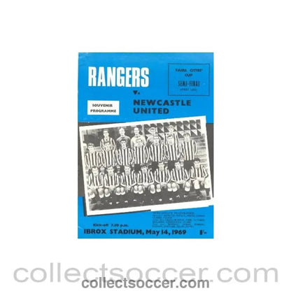 1969 - Glasgow Rangers v Newcastle United official programme 14/05/1969 - Collect Soccer