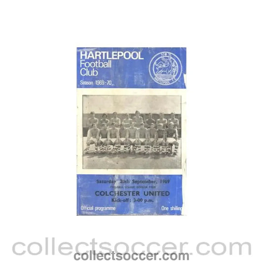 1969 - Hartlepool United v Colchester official programme 20/09/1969 Football League