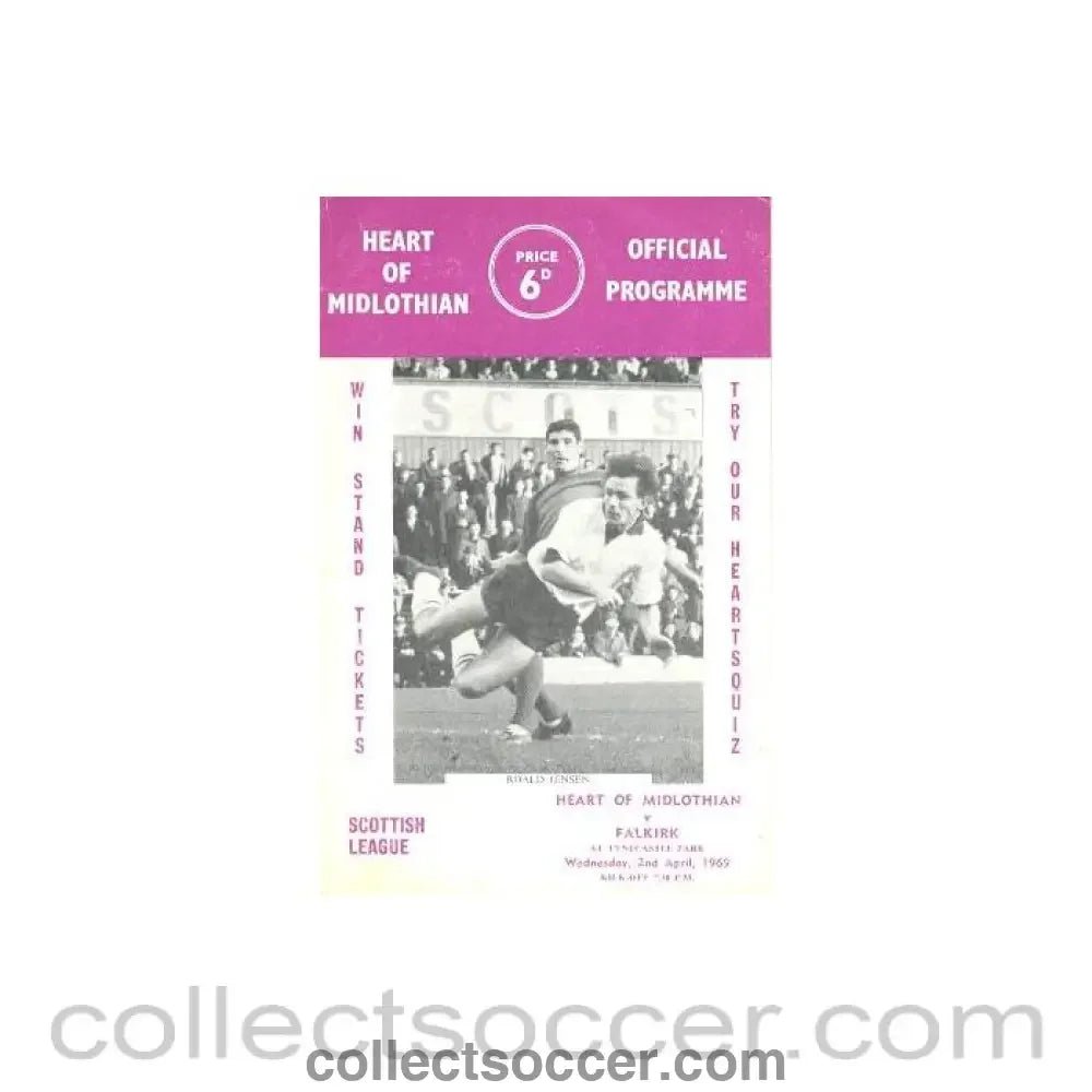 1969 - Heart of Midlothian v Falkirk official programme 02/04/1969 - Collect Soccer