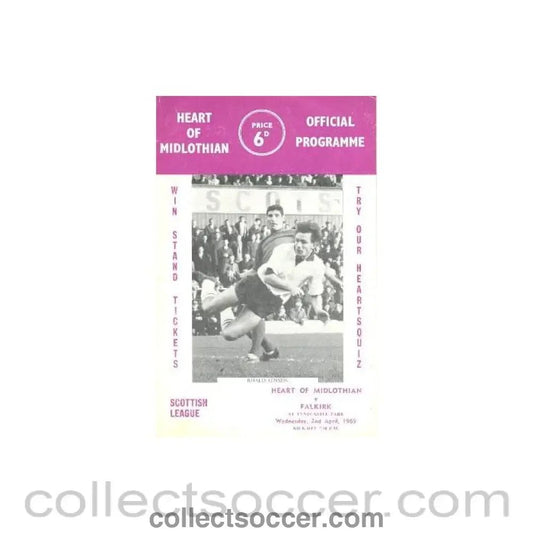 1969 - Heart of Midlothian v Falkirk official programme 02/04/1969 - Collect Soccer
