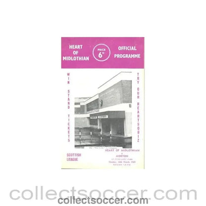 1969 - Heart of Midlothian v Morton official programme 24/03/1969 - Collect Soccer