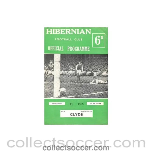 1969 - Hibernian v Clyde official programme 01/02/1969 - Collect Soccer
