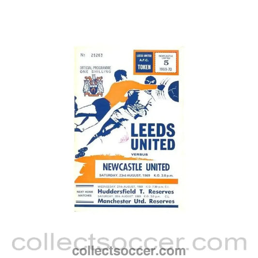 1969 - Leeds United v Newcastle United official programme 23/08/1969 Football League - Collect Soccer