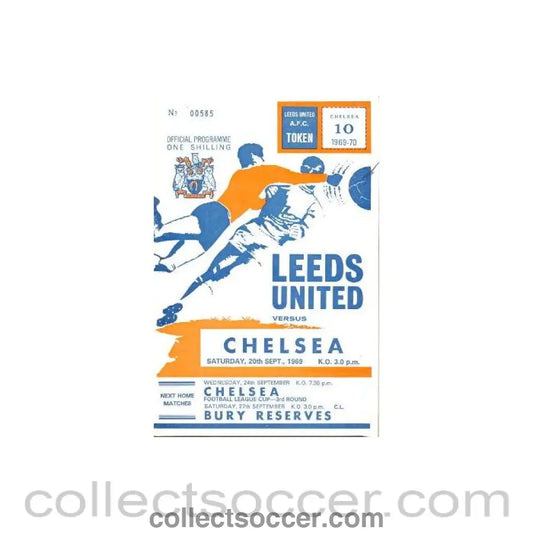 1969 - Leeds United vChelsea official programme 20/09/1969