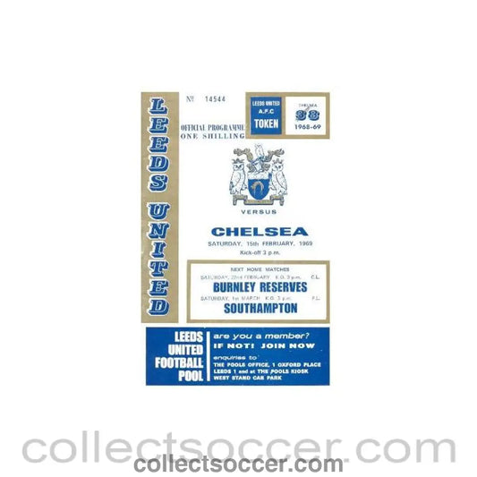 1969 - Leeds vChelsea official programme 15/02/1969