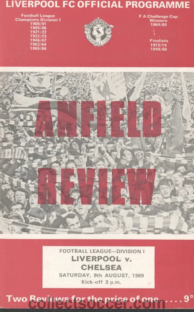 1969 - Liverpool v Chelsea official programme 09/08/1969 - Collect Soccer