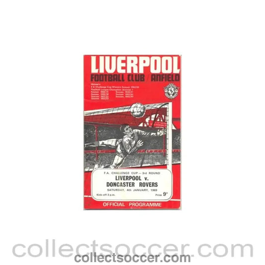 1969 - Liverpool v Doncaster Rovers official programme 04/01/1969 - Collect Soccer