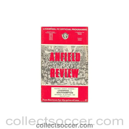 1969 - Liverpool v Southampton official programme 25/10/1969 - Collect Soccer