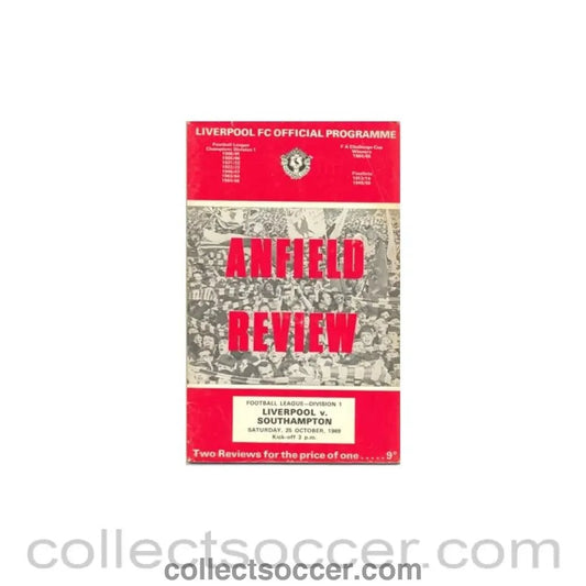 1969 - Liverpool v Southampton official programme 25/10/1969 - Collect Soccer