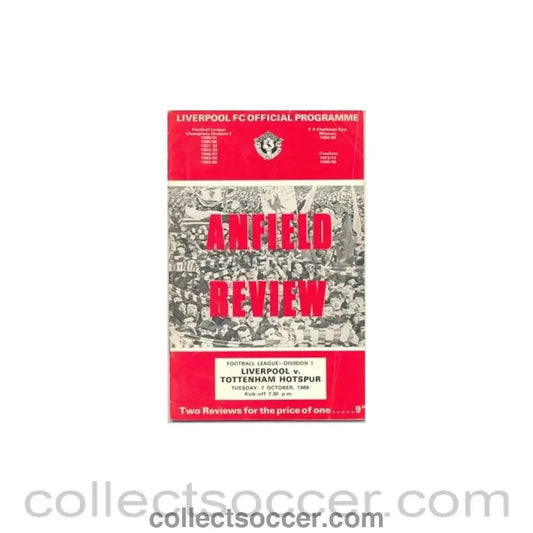 1969 - Liverpool v Tottenham Hotspur official programme 07/10/1969 - Collect Soccer