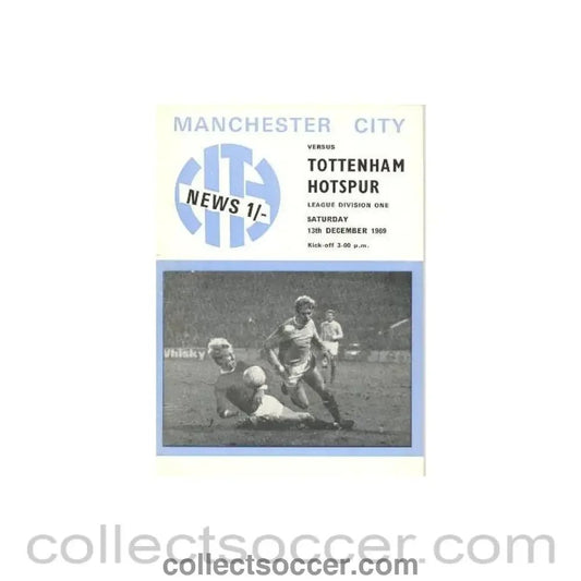 1969 - Manchester City v Tottenham Hotspur official programme 13/12/1969 Football League - Collect Soccer