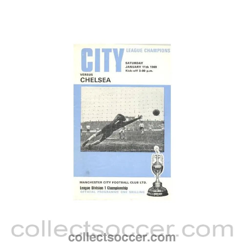 1969 - Manchester City vChelsea official programme 11/01/1969 - Collect Soccer
