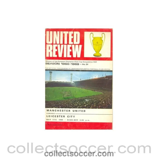1969 - Manchester United v Leicester City official programme 17/05/1969 - Collect Soccer