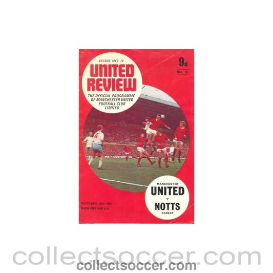 1969 - Manchester United v Nottingham Forest official programme 18/10/1969 Football League - Collect Soccer