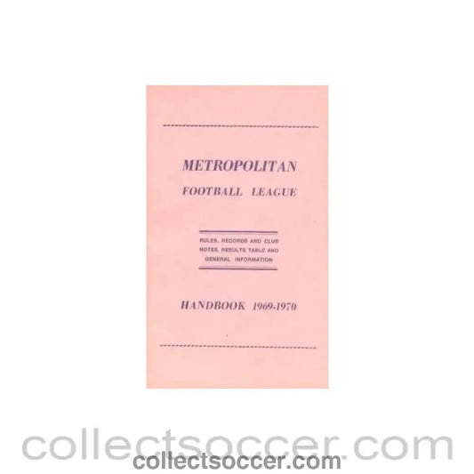 1969 - Metropolitan Football League Handbook of season 1969 - 1970 - Collect Soccer