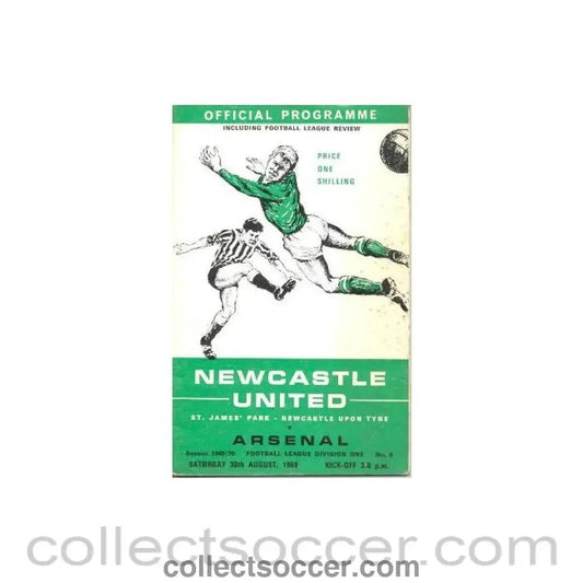 1969 - Newcastle United v Arsenal official programme 30/08/1969 Football League - Collect Soccer