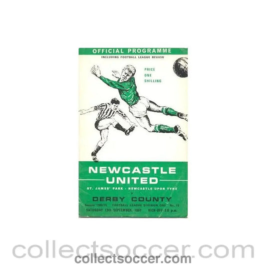 1969 - Newcastle United v Derby County official programme 13/09/1969 Football League - Collect Soccer