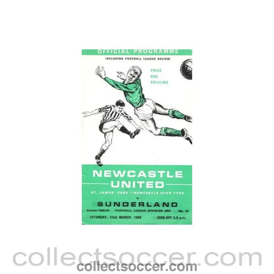 1969 - Newcastle United v Sunderland official programme 22/03/1969 Football League - Collect Soccer