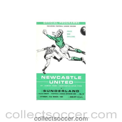 1969 - Newcastle United v Sunderland official programme 22/03/1969 Football League - Collect Soccer