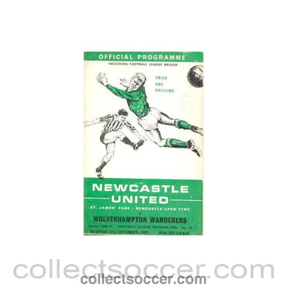 1969 - Newcastle United v Wolverhampton Wanderers official programme 27/09/1969 - Collect Soccer