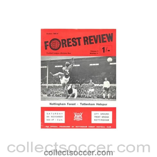1969 - Nottingham Forest v Tottenham Hotspur official programme 08/11/1969 Football League - Collect Soccer