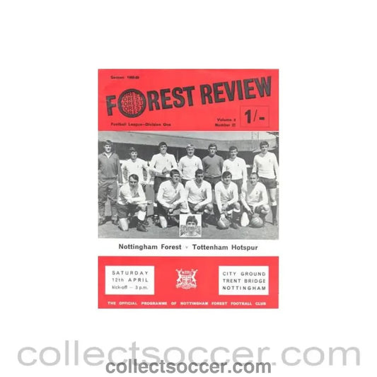 1969 - Nottingham Forest v Tottenham Hotspur official programme 12/04/1969 Football League - Collect Soccer