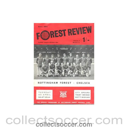1969 - Nottingham Forest vChelsea official programme 08/04/1969
