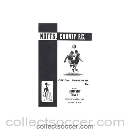 1969 - Notts County v Grimsby Town official programme 07/04/1969 Football League - Collect Soccer