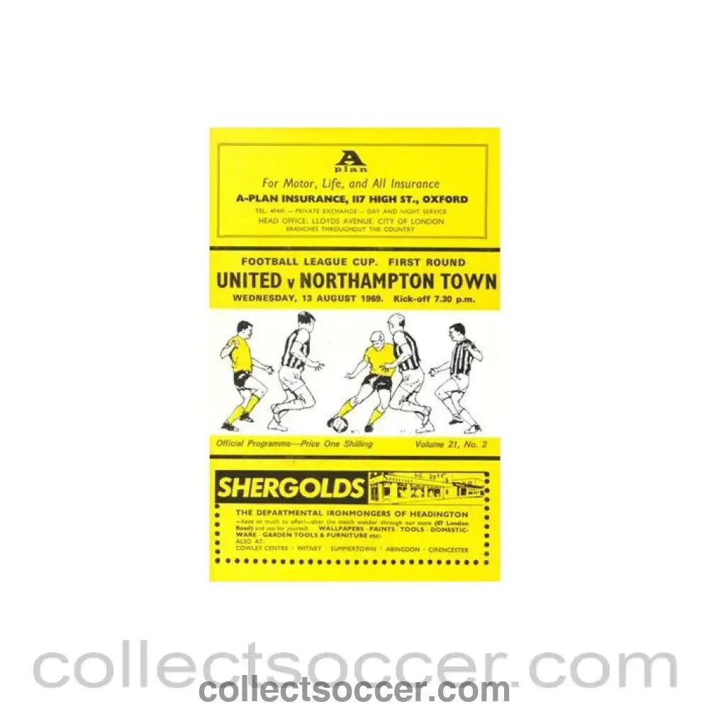 1969 - Oxford United v Northampton official programme 13/08/1969 Football League - Collect Soccer