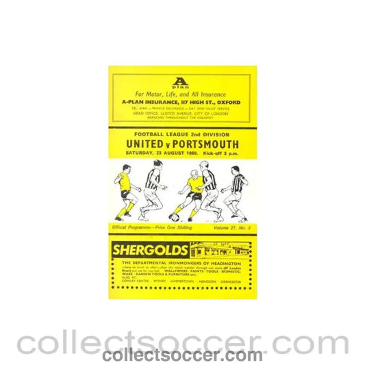 1969 - Oxford United v Portsmouth official programme 23/08/1969 Football League - Collect Soccer