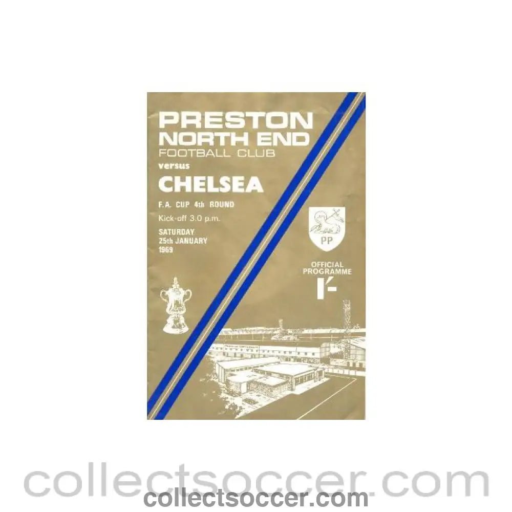 1969 - Preston North End vChelsea official programme 25/01/1969 - Collect Soccer