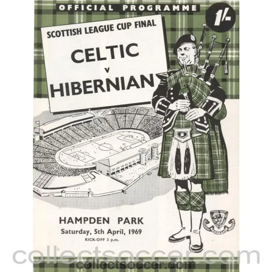 1969 Scottish League Cup Final Celtic v Hibernian Official Football Programme - Collect Soccer