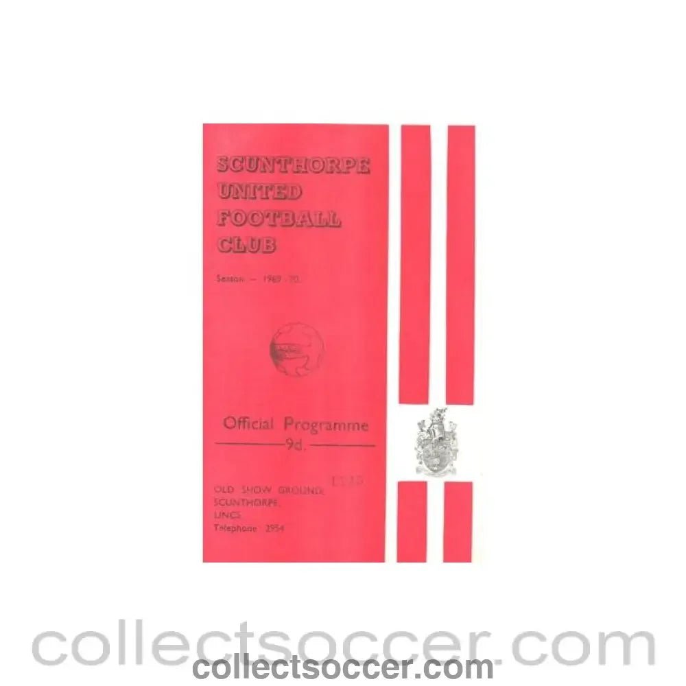 1969 - Scunthorpe United v Port Vale official programme 22/11/1969 Football League - Collect Soccer