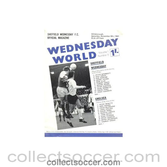 1969 - Sheffield Wednesday vChelsea official programme 08/11/1969