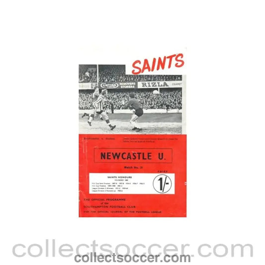 1969 - Southampton v Newcastle United official programme 15/02/1969 - Collect Soccer