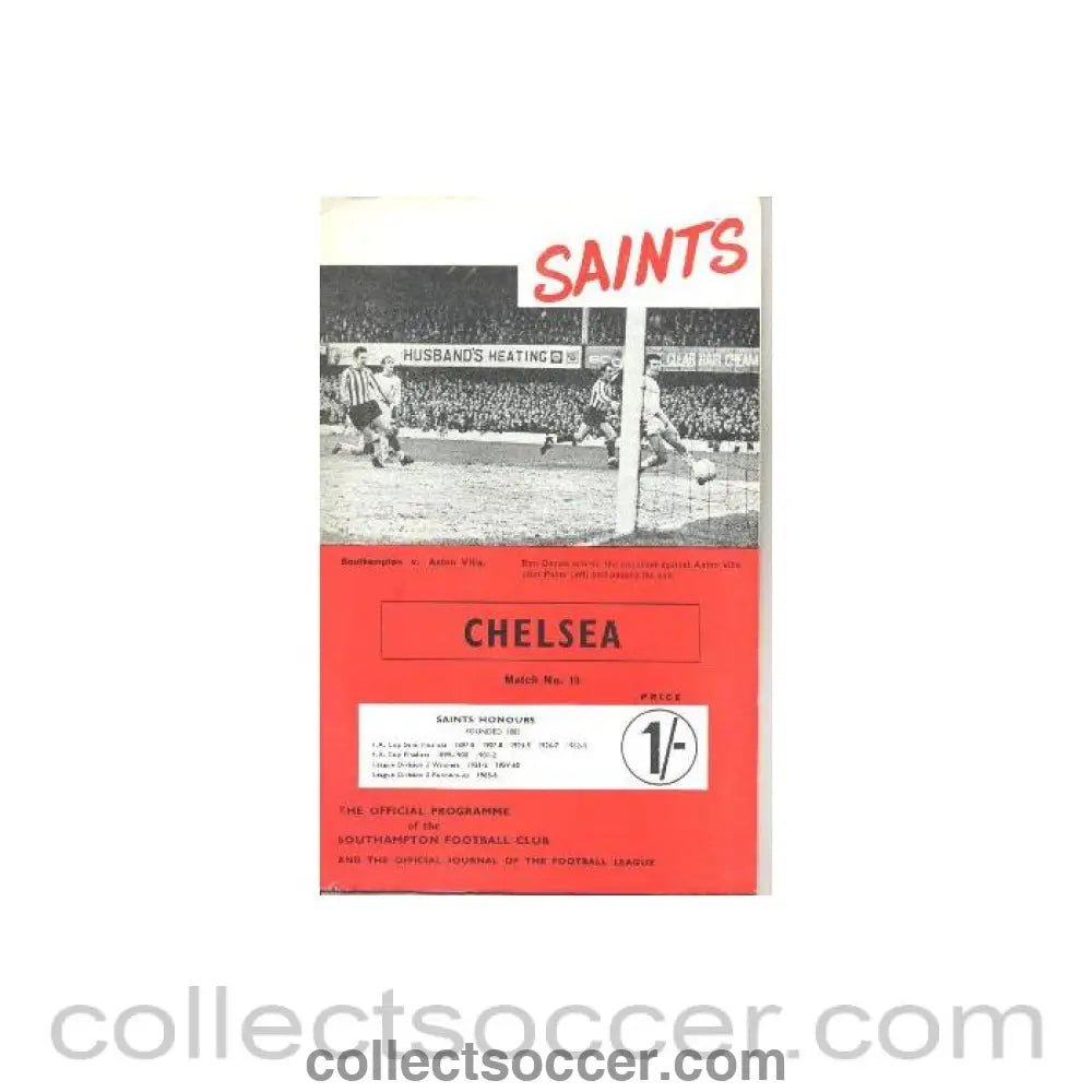 1969 - Southampton vChelsea official programme 01/02/1969 - Collect Soccer