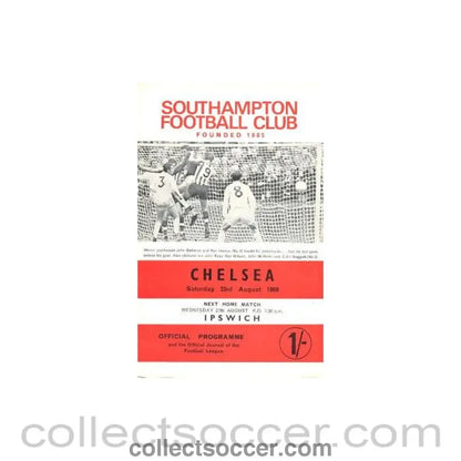 1969 - Southampton vChelsea official programme 23/08/1969
