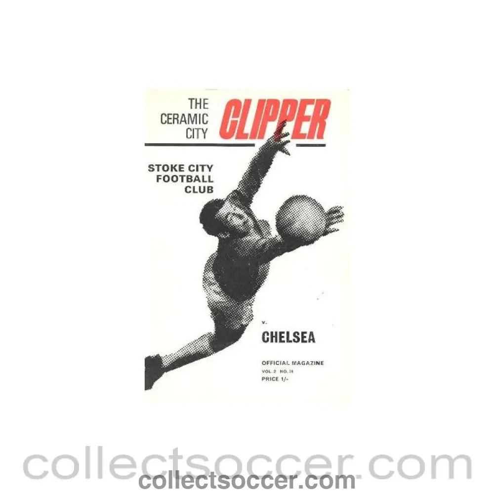 1969 - Stoke City vChelsea official programme 29/11/1969 - Collect Soccer