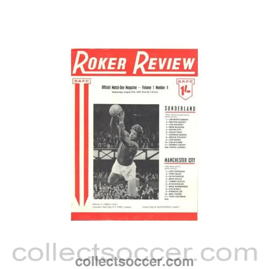 1969 - Sunderland v Manchester City official programme 27/08/1969 Football League - Collect Soccer