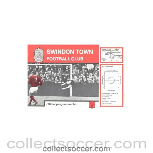 1969 - Swindon Town v Northampton official programme 01/03/1969 Football League - Collect Soccer