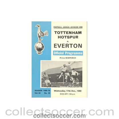 1969 - Tottenham Hotspur v Everton official programme 17/12/1969 Football League - Collect Soccer