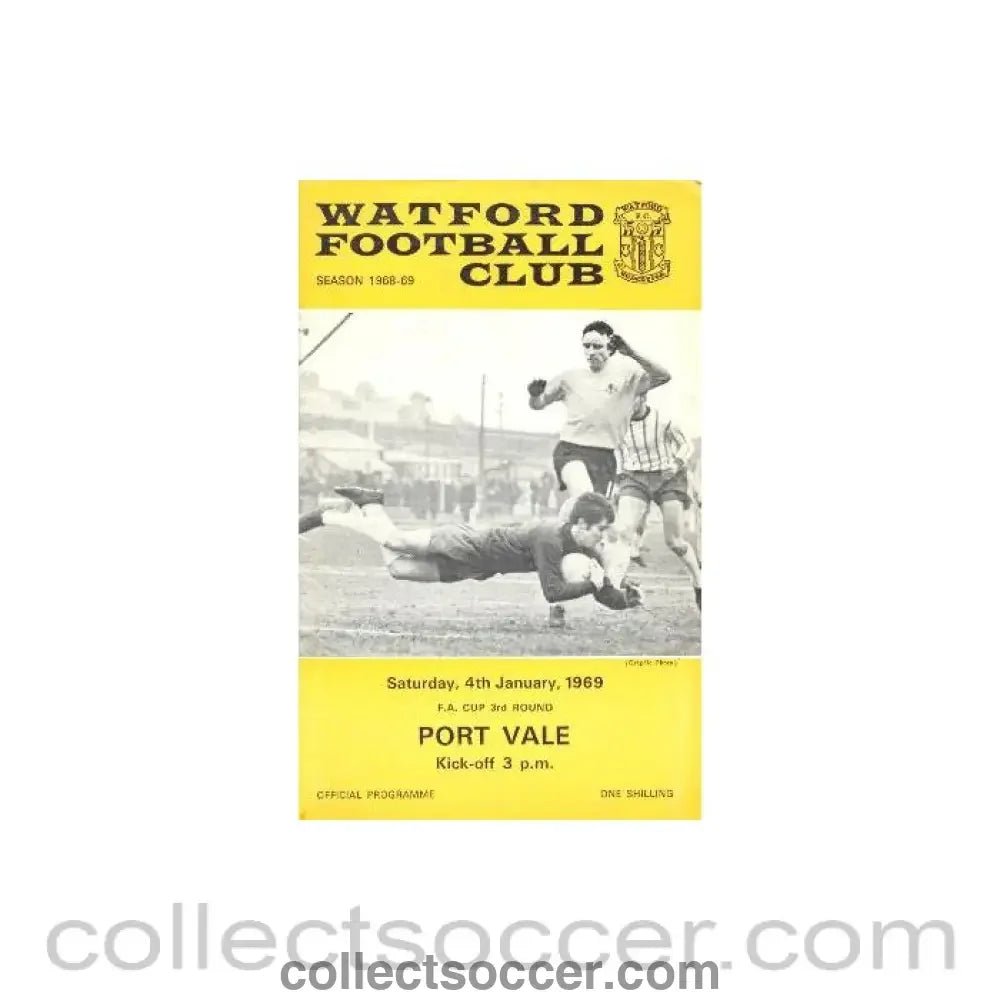 1969 - Watford v Port Vale official programme 04/01/1969 F.A. Cup - Collect Soccer