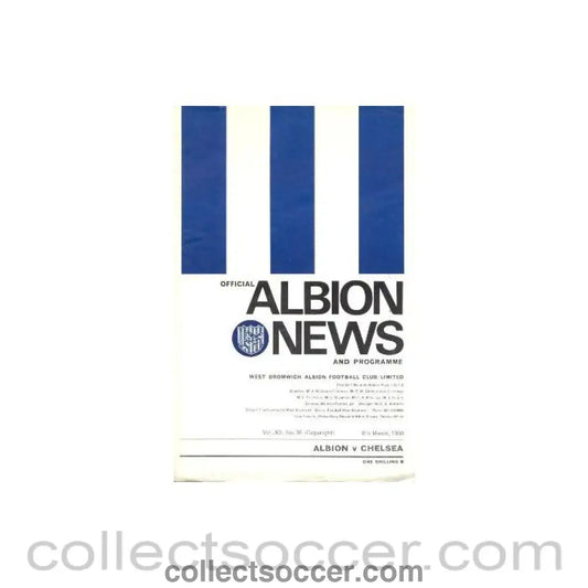 1969 - West Bromwich Albion v Chelsea official programme 08/03/1969