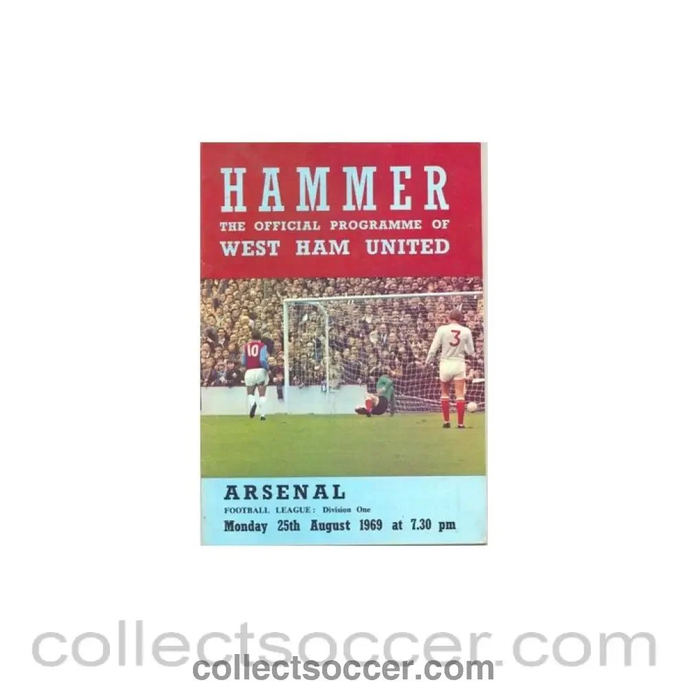 1969 - West Ham United v Arsenal official programme 25/08/1969 - Collect Soccer