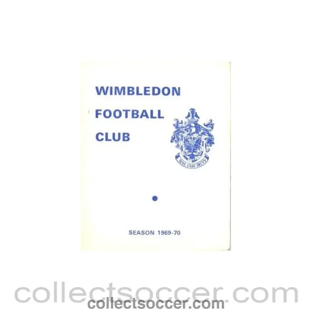 1969 - Wimbledon v Kettering official programme 11/10/1969 - Collect Soccer
