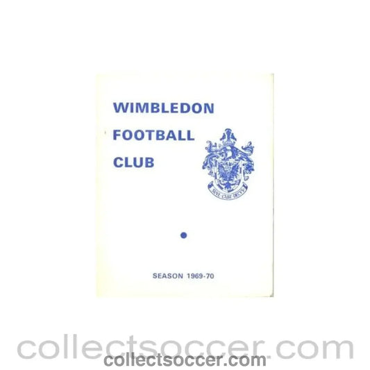 1969 - Wimbledon v Kettering official programme 11/10/1969 - Collect Soccer