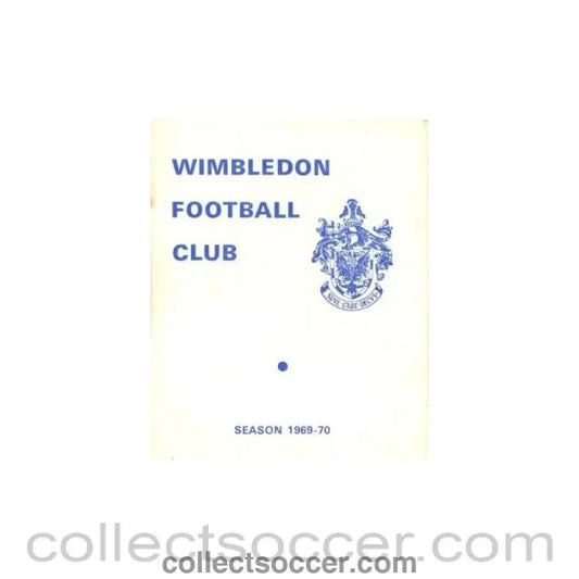1969 - Wimbledon v Leyton Orient official programme 30/09/1969 - Collect Soccer