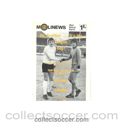 1969 - Wolverhampton Wanderers v Tottenham Hotspur official programme 03/09/1969 Football League - Collect Soccer
